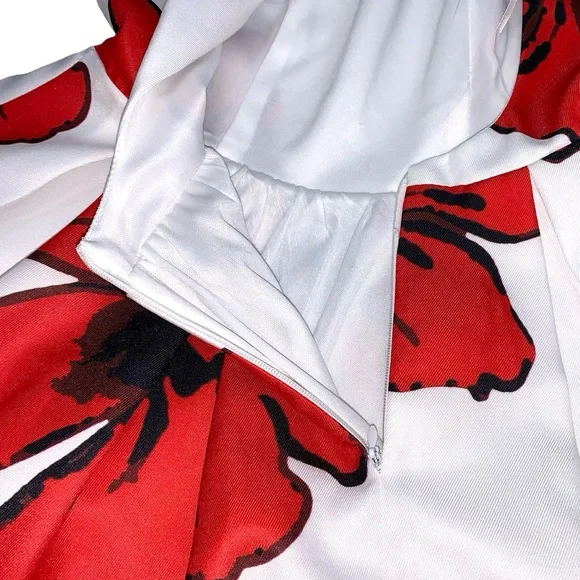 A’gaci Floral Fit and Flare Mini Dress Prom Party Occasion Flirty Easter Summer - Picture 13 of 13